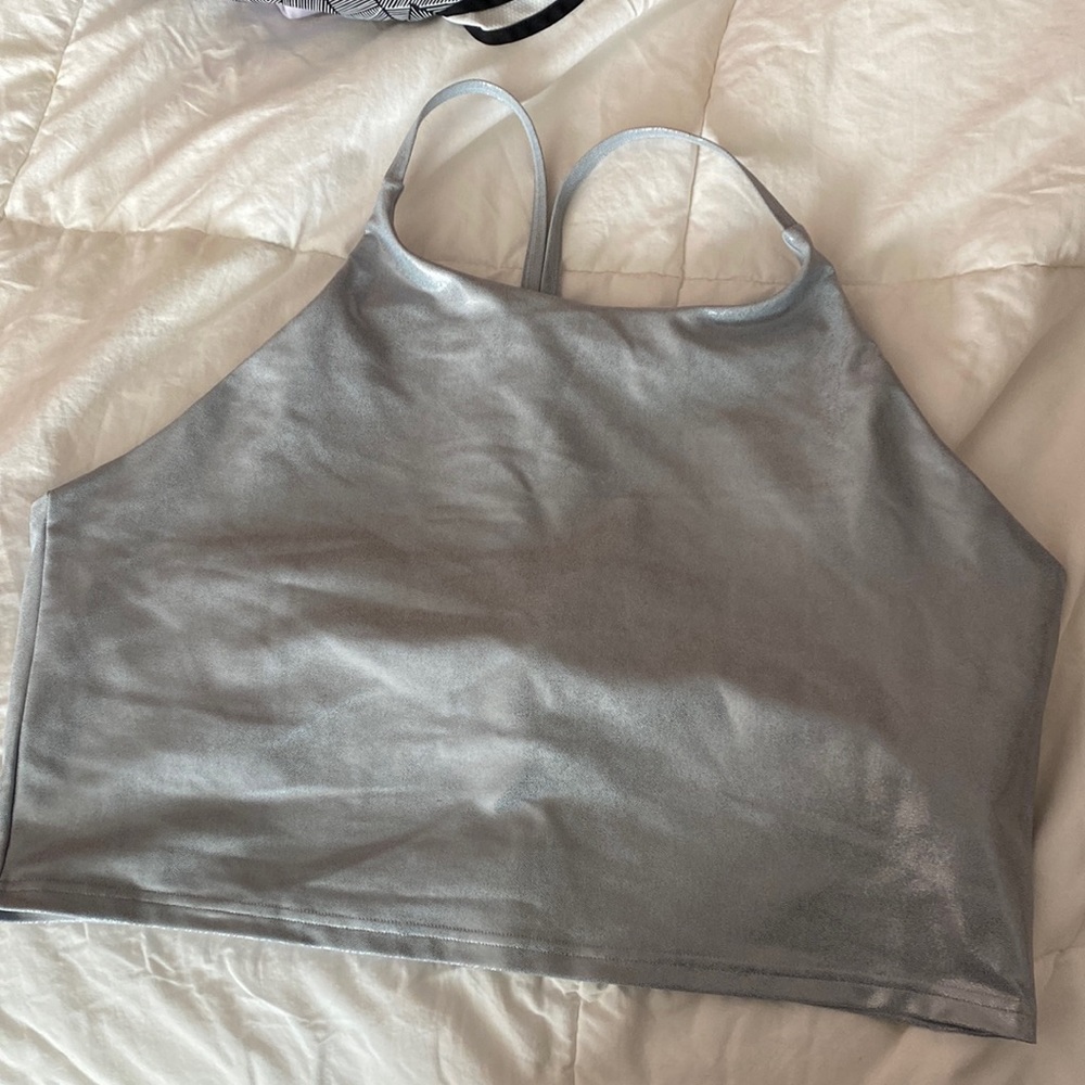Silver racer back workout tank